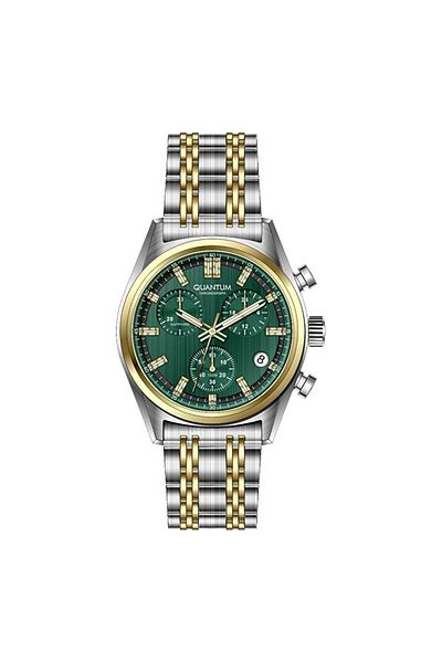 Quantum Pwg1209.270 Chronograph All Functions Active 10 Atm Water Resistant Steel Case Steel Cord
