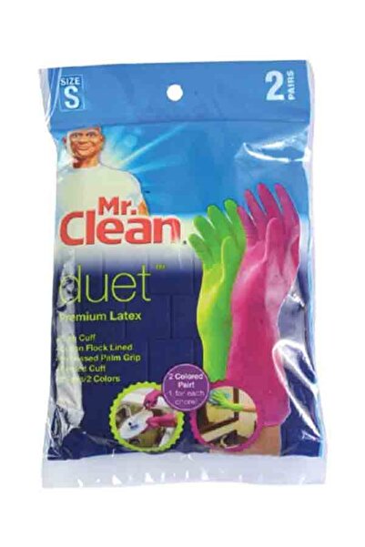 Mr Clean قفازات لاتكس ثنائية قابلة لإعادة الاستخدام، مقاس صغير، زوجان