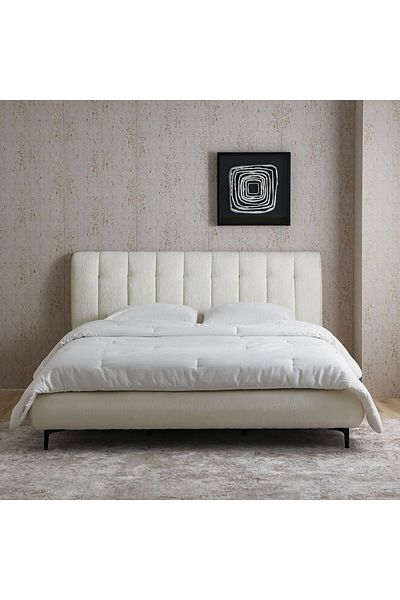 Danube Home Ember 180x200 Upholstered King Bed-Natural