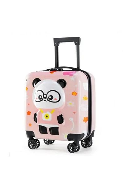 JollyMag Children's Pink Trolley, Bear Design, with Lock Function - WP 08