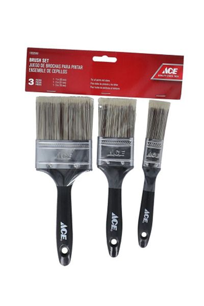 ACE 3-Piece Plastic Paint Brush Set for all Paints and Stains