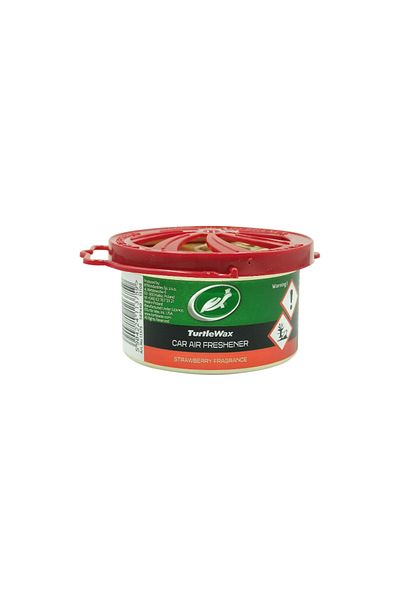 Turtle Wax Car Air Freshener –Strawberry Fragrance, Spill-Proof Can, 40g, For Dashboard & Cup Holder
