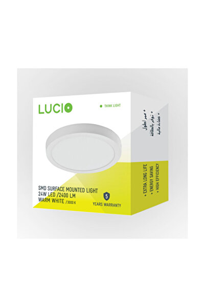 LUCİO 3000K 24W Round Surface LED Panel Light