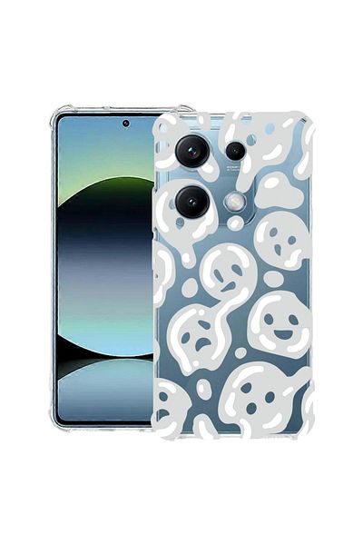 bestcase ® Anit Shock Case For Xiaomi Redmi Note 14S, Gray Acid Smiley, 1997762 AS 1000