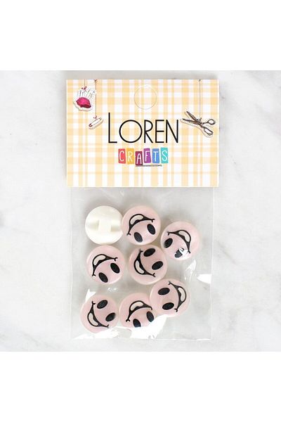 MBB ETİCARET Loren Crafts 8-Pack Smiley Face Button - 1018