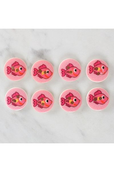 MBB ETİCARET Loren Crafts 8-Piece Fish Button - 1156