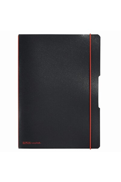 Herlitz Caiet My.book Flex A4, Culoare Negru și Roșu, Material PP, 2x40 Coli, Format Liniare și Grilă
