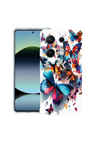bestcase ® Anit Shock Case For Xiaomi Redmi Note 14S, Colorful Butterflies, 1997762 AS 1226