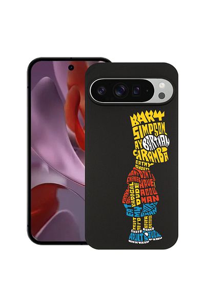bestcase ® Slim Silicon Case For Google Pixel 10 Pro XL, Calligraphy Bart Simpson, 2036426 B 1512