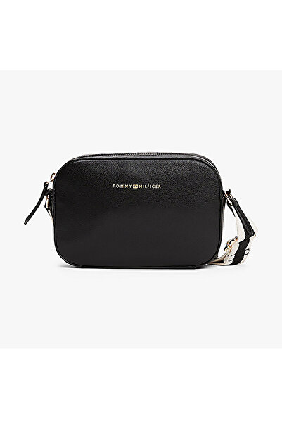 Tommy Hilfiger TH LOGOTAPE KAMERA-TASCHE Damen Schwarze Tasche AW0AW17450BDS