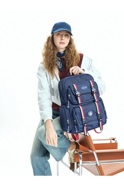 Pierre Cardin 07Pc1004 Unisex Multi-Eye School and Daily Backpack Navy Blue