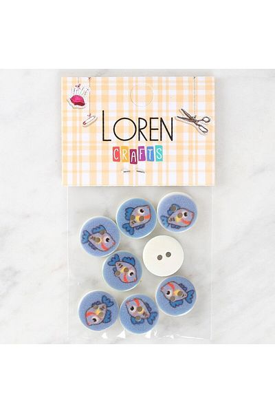 MBB ETİCARET Loren Crafts 8-Piece Fish Button - 1158