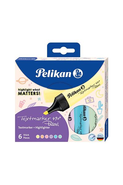 Herlitz Textmarker 490, Color Pastel, Material Plastic, Set of 6