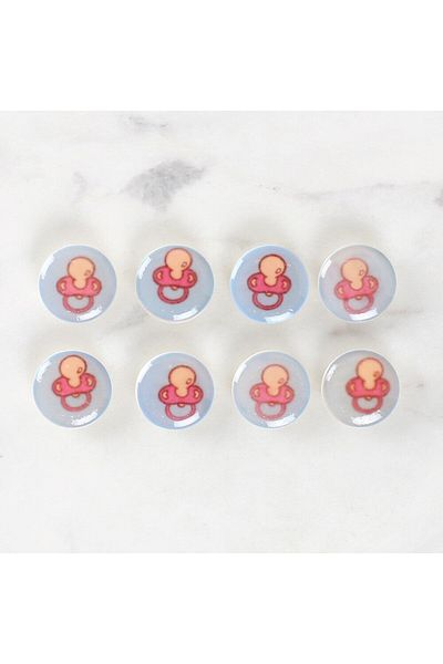 MBB ETİCARET Loren Crafts 8-Pack Pacifier Buttons - 1013