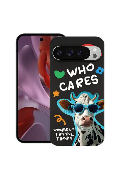 bestcase ® Slim Silicon Case For Google Pixel 10 / Pixel 10 Pro, Cool Cow - Who Cares?, 2030992 B 975