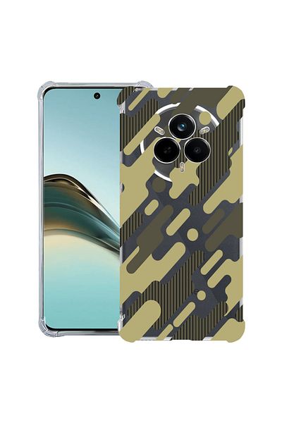 bestcase ® Anit Shock Case For Realme 14 Pro Plus, Green Camouflage, 1997763 AS 811