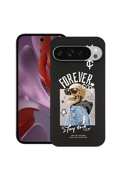 bestcase ® Slim Silicon Case For Google Pixel 10 Pro XL, Forever Cool Skeleton, 2036426 B 935