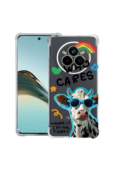 bestcase ® Anit Shock Case For Realme 14 Pro Plus, Cool Cow - Who Cares?, 1997763 AS 975