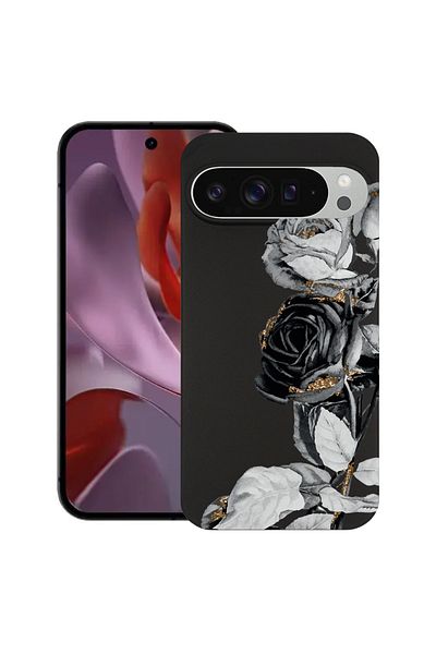 bestcase ® Slim Silicon Case For Google Pixel 10 / Pixel 10 Pro, Black Rose, 2030992 B 990