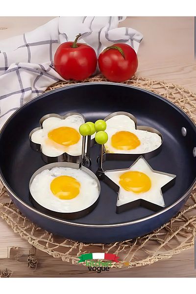 Kitchen Vogue Shaped Egg and Pancake Baking Mold Shaper |   Stainless Steel Omelette Kitchen Pan Mold