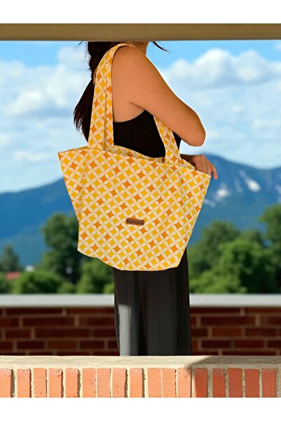 baginmuse Plaj Ve Günlük Kullanıma Uygun Geniş Ve Içi Cepli Keten Çanta