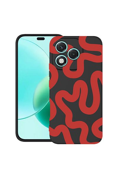 bestcase ® Slim Silicon Case For Honor 400 Lite, Red Abstract Line, 2022870 B 1476
