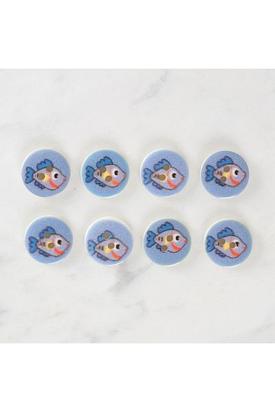 MBB ETİCARET Loren Crafts 8-Piece Fish Button - 1158