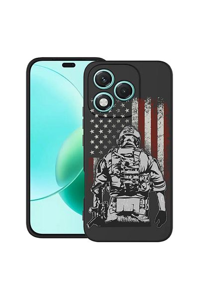 bestcase ® Slim Silicon Case For Honor 400 Lite, American Soldier, 2022870 B 1832