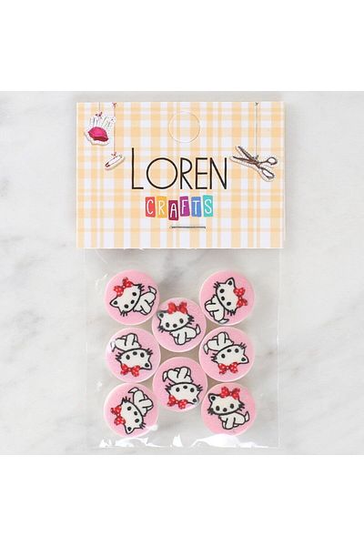 MBB ETİCARET Loren Crafts 8-Piece Cat Button - 1027