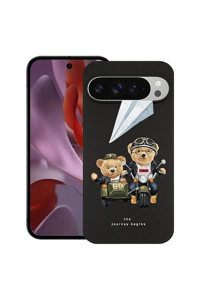 bestcase ® Slim Silicon Case For Google Pixel 10 / Pixel 10 Pro, Teddy On The Road, 2030992 B 932
