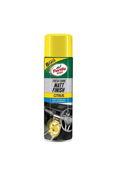 Turtle Wax Fresh Shine Citrus – 500ml Cockpit Shine Spray with Air Freshener Lasts Up to 8 Days