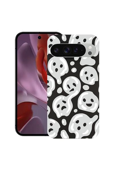 bestcase ® Slim Silicon Case For Google Pixel 10 Pro XL, Gray Acid Smiley, 2036426 B 1000