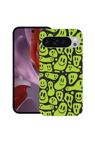 bestcase ® Slim Silicon Case For Google Pixel 10 / Pixel 10 Pro, Green Acid Smiley, 2030992 B 1051