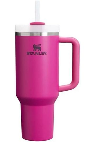 Stanley Quencher H2.0 FlowState Stainless Steel Vacuum Insulated Tumbler with Lid and Straw, Fuchsia