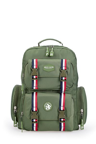 Pierre Cardin 07pc1004 Unisex Πολλαπλών Ματιών Σχολικό και Καθημερινό Σακίδιο Πλάτης Πράσινο