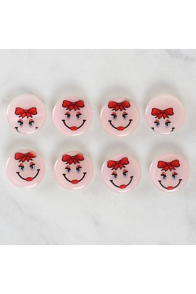 MBB ETİCARET Loren Crafts 8-Pack Smiley Face Button - 1019