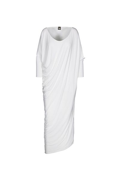 tessitura White Drapping Dress