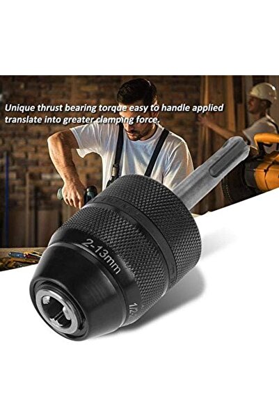 Geneic Precision, 2-13mm Drill Chuck, Metal Keyless Lathe Drill Chuck Converter with SDS Adapter Accessorie