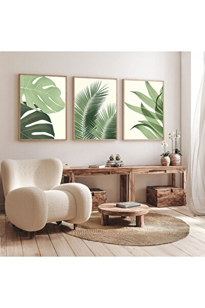 Dekorsiahome Комплект за рисуване на хол/кухня с дървена рамка от 3 части SET...