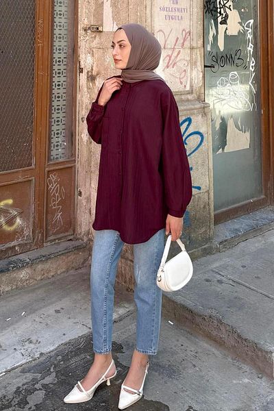 lamelif Πουκάμισο Kraşlı Plum