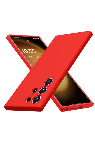 bestcase ® Premium Silicon Case For Samsung Galaxy S23 Ultra, Red