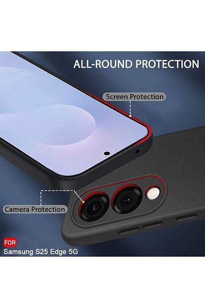 bestcase ® Slim Silicon Case For Samsung Galaxy S25 Edge, Black mat