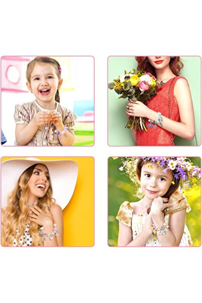 Yelajoy DIY Beaded Bracelet Set, Includ Chain and Gift Box, To Create Personality, Suitable for Girls, Red