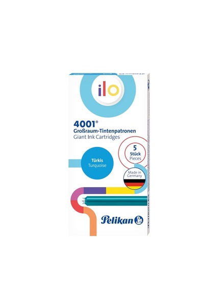 Herlitz Ink Cartridges 4001 Ilo, Color Turquoise, Material Ink, Large Size, Set of 5
