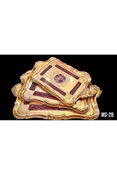 ROY KING MASI MS28 3'LÜ DİKDÖRTGEN TEPSİ BORDEAUX