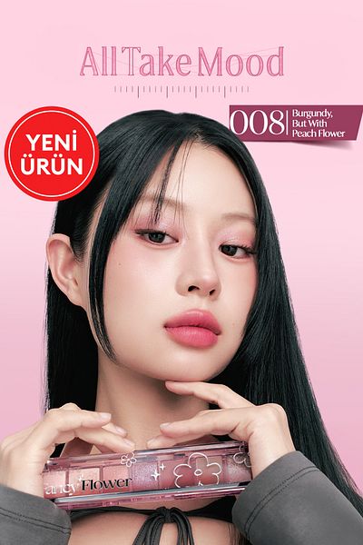 PERIPERA Matte, Shimmer, Glitter Intense Pigmented Shadow Palette All Take Mood Palette 008 Burgundy but with