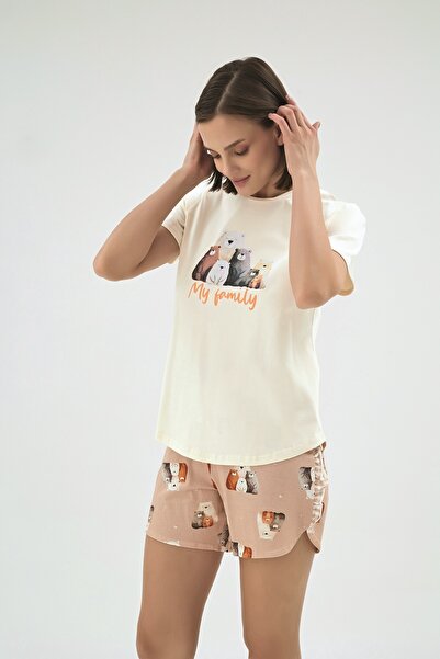 Sevim 17005 ЖІНОЧИЙ ШОРТІВИЙ КОМПЛЕКТ З ПРИНТОМ