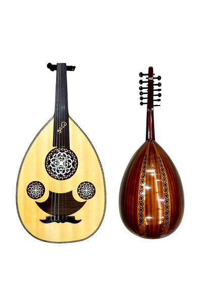 KARAZ MUSIC Lux musical oud, musky face, beech back, sprayed ebony fingers