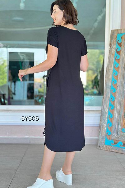 İnce Topuk Piping Detail Pocket Garnished Dress 5Y505