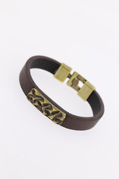 Celira Antique Metal Brown Leather Men's Bracelet with Stylish Accessories